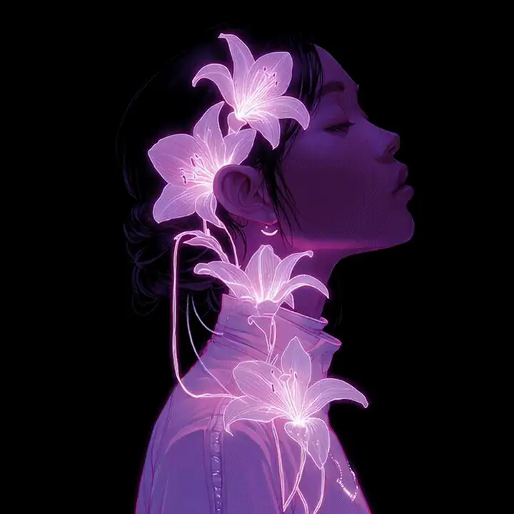 Luminous Lily Motion: flower, animation — AI-generated Concept Art animation made with Midjourney